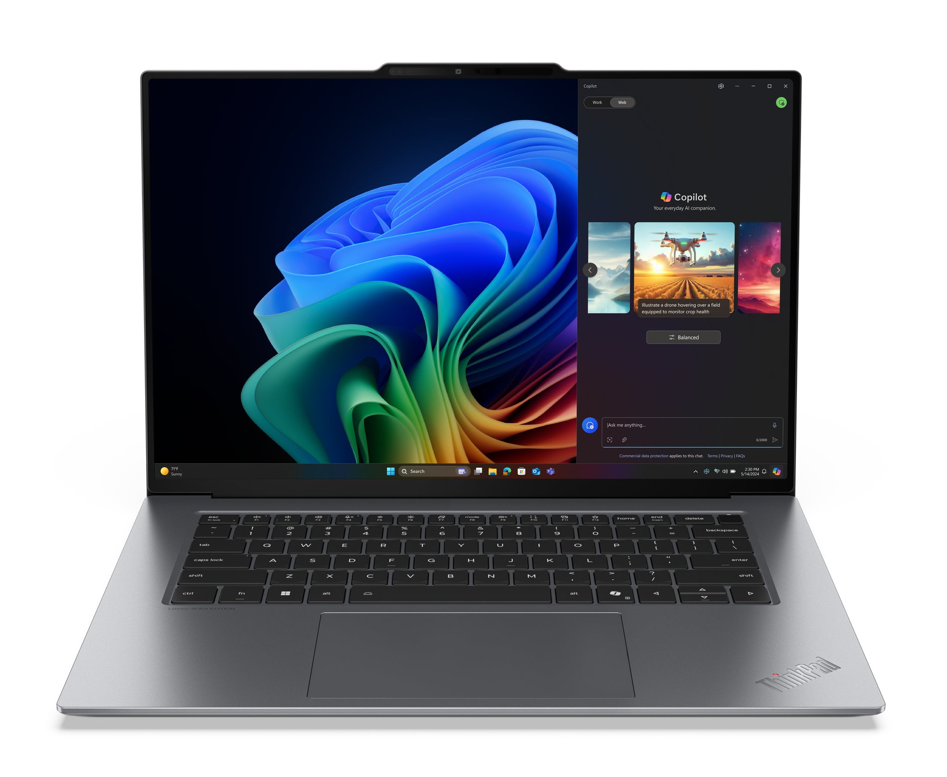 Lenovo ThinkPad X9-15 Gen 1 Copilot+ PC Intel Core Ultra 7 268V Laptop 15.3" Touchscreen 2.8K 32 GB LPDDR5x-SDRAM 1 TB SSD Wi-Fi 7 (802.11be) Windows 11 Pro US English Gray