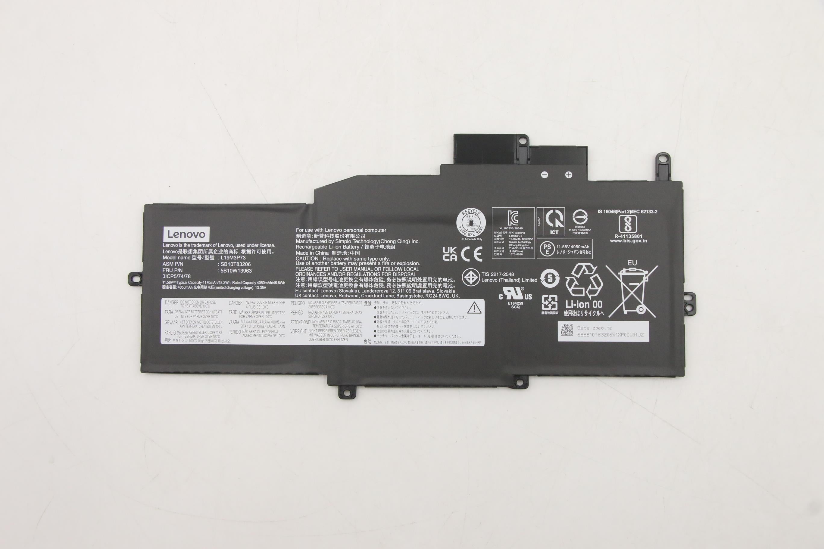 Lenovo 5B10W13963 laptop spare part Battery