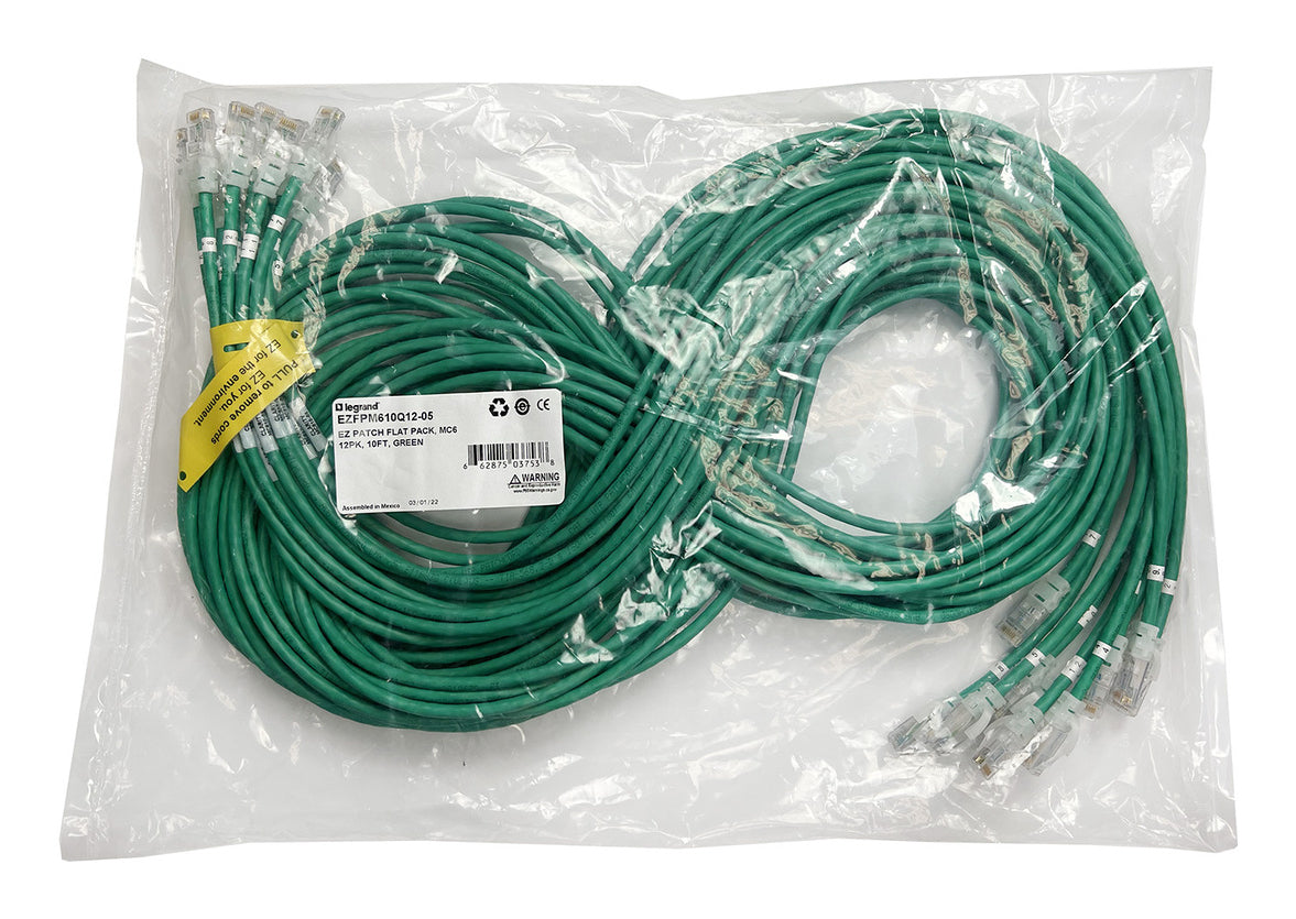 Legrand EZ Patch networking cable Green 59.1" (1.5 m) Cat6a