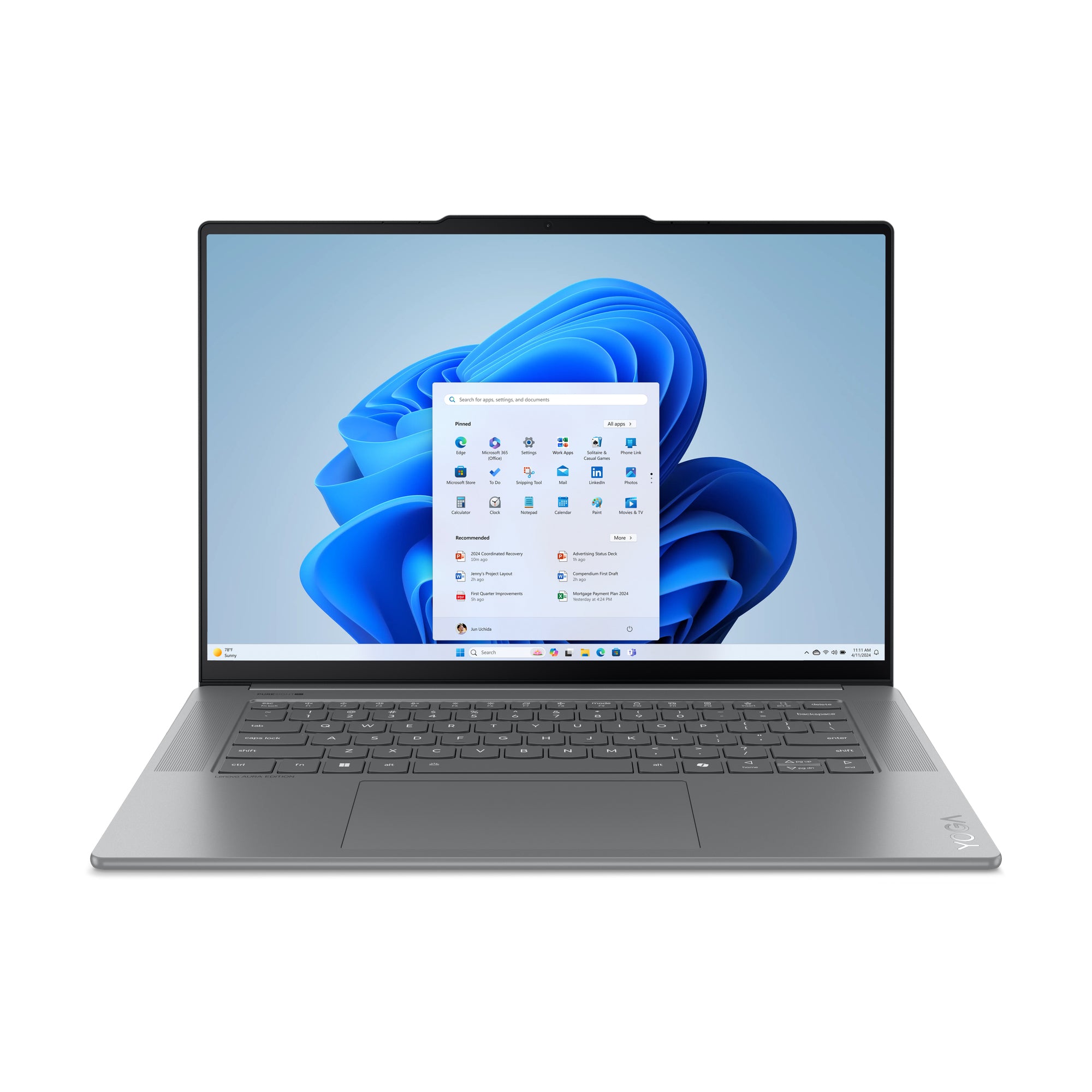 Lenovo Yoga Slim 7 15ILL9 Copilot+ PC Intel Core Ultra 7 256V Laptop 15.3" Touchscreen 2.8K 16 GB LPDDR5x-SDRAM 1 TB SSD Wi-Fi 7 (802.11be) Windows 11 Home US English Gray