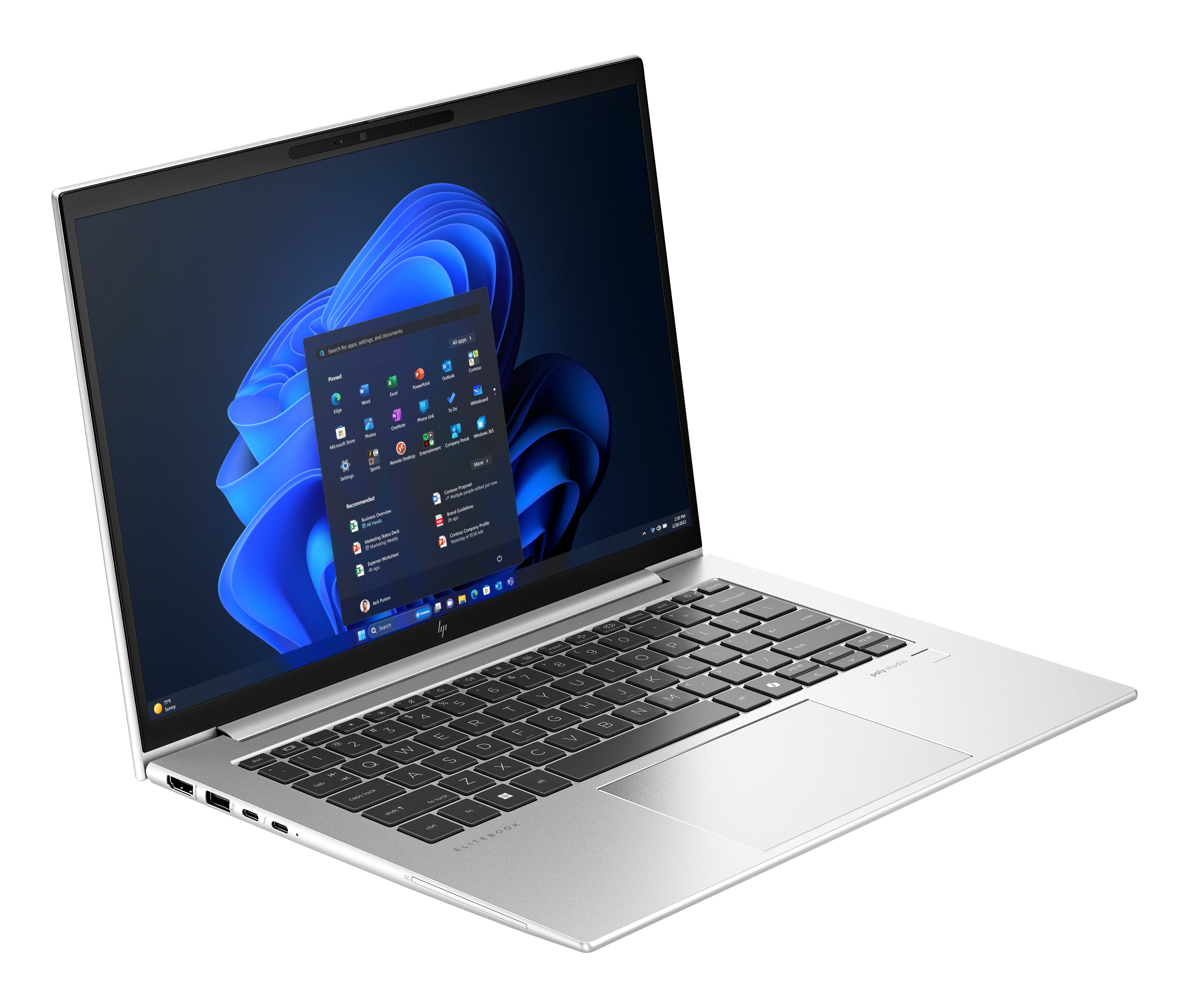 HP EliteBook 845 G11 AMD Ryzen™ 7 8840U Laptop 14" WUXGA 32 GB DDR5-SDRAM 1 TB SSD Wi-Fi 6E (802.11ax) Windows 11 Pro AI PC Silver
