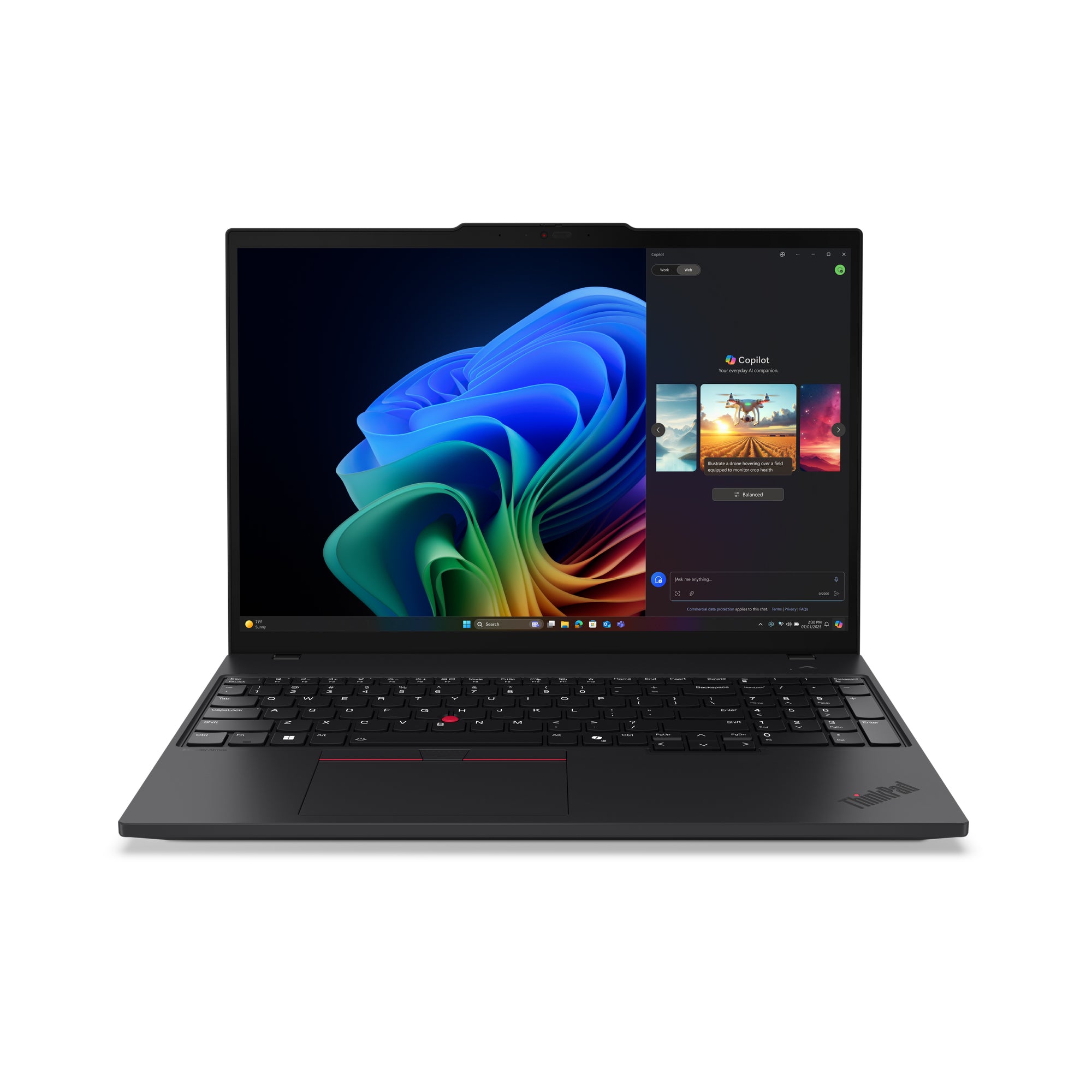 Lenovo ThinkPad T16 Gen 4 (AMD) Copilot+ PC AMD Ryzen™ AI 7 350 Laptop 16" Touchscreen WUXGA 32 GB DDR5-SDRAM 512 GB SSD Wi-Fi 7 (802.11be) Windows 11 Pro Black