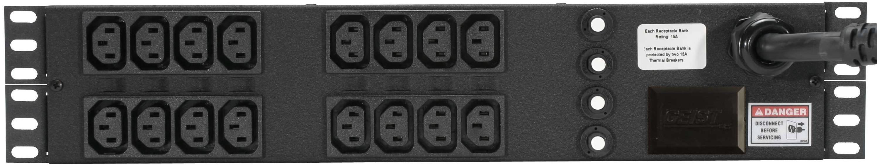 Vertiv 2VRELN160-103C13TL6 power distribution unit (PDU) 16 AC outlet(s) 2U Black