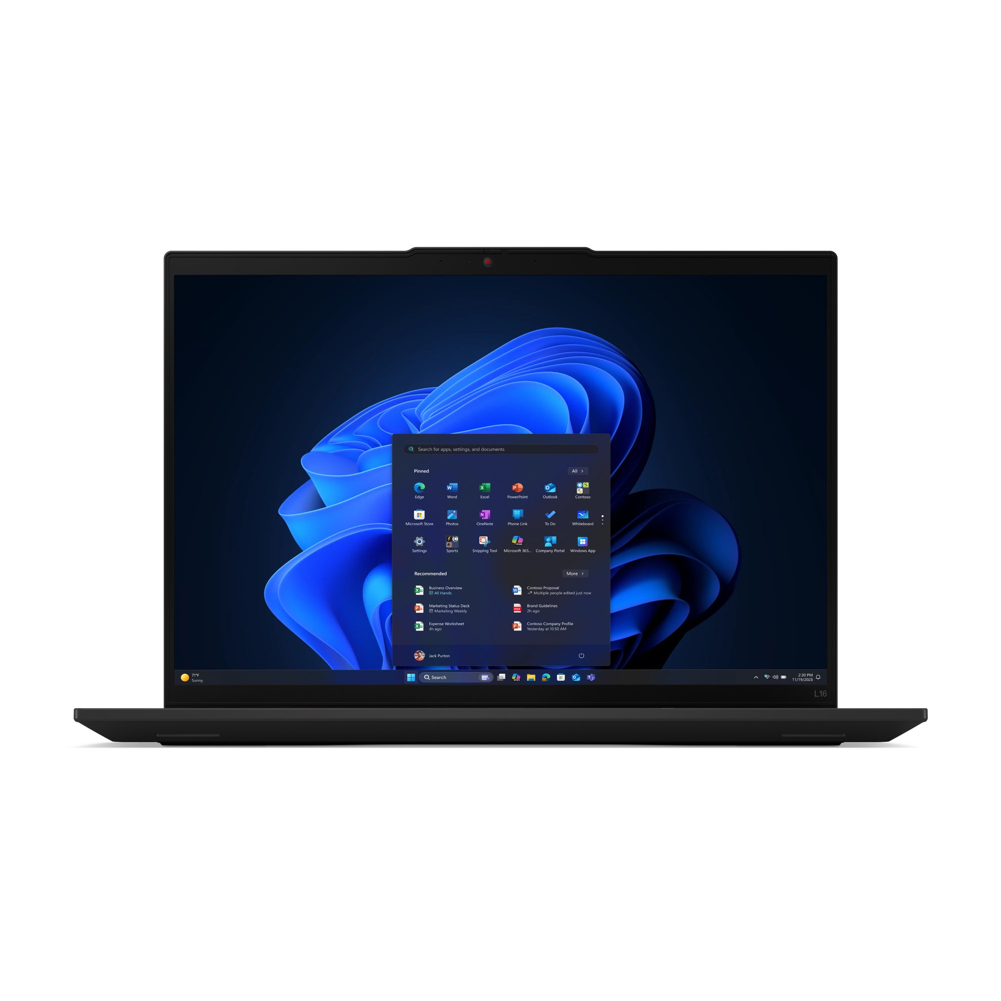 Lenovo ThinkPad L16 Gen 2 (Intel) Intel Core Ultra 7 255U Laptop 16" WUXGA 16 GB DDR5-SDRAM 512 GB SSD Wi-Fi 6E (802.11ax) Windows 11 Pro Black