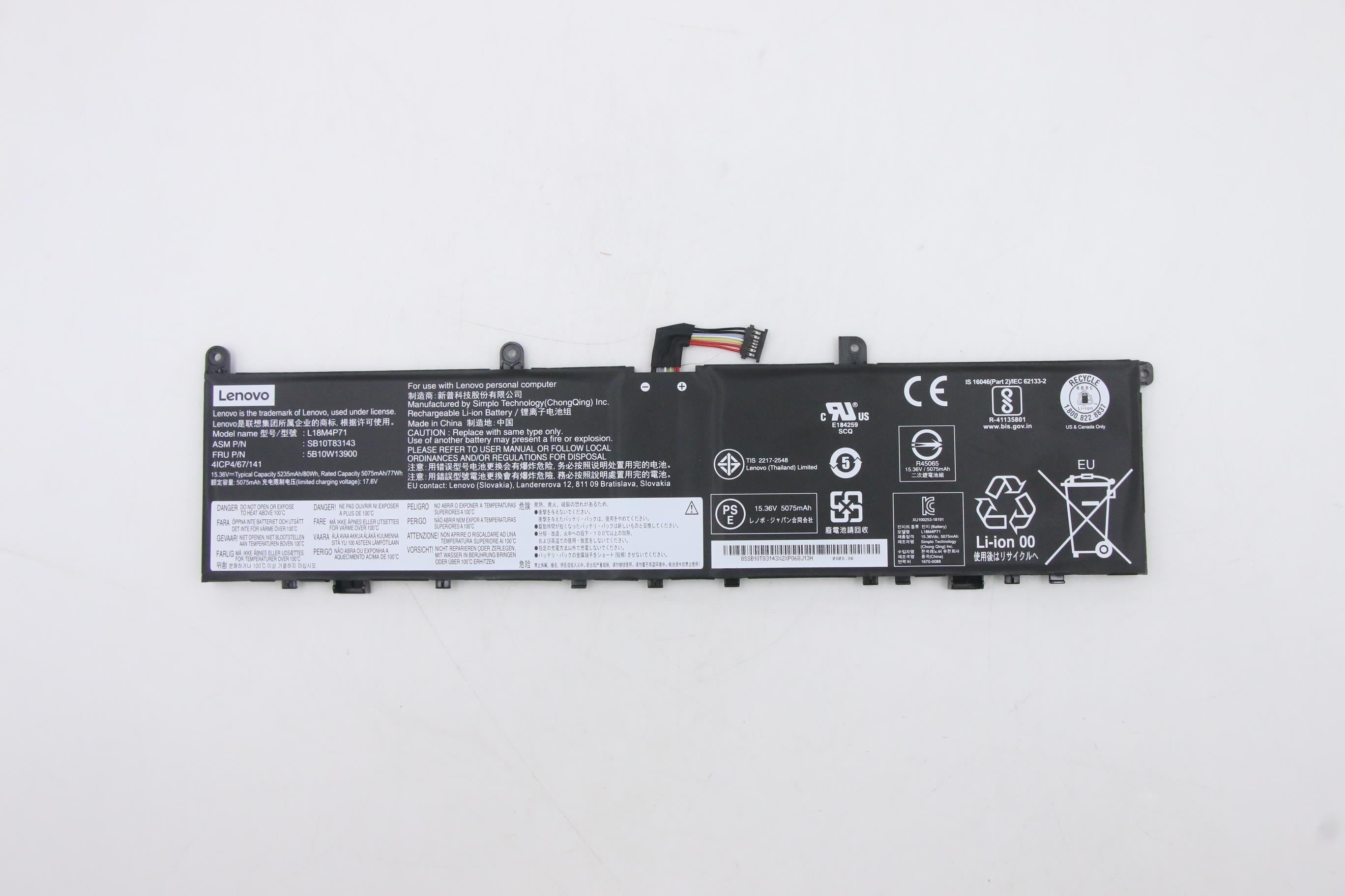 Lenovo 5B10W13900 laptop spare part Battery