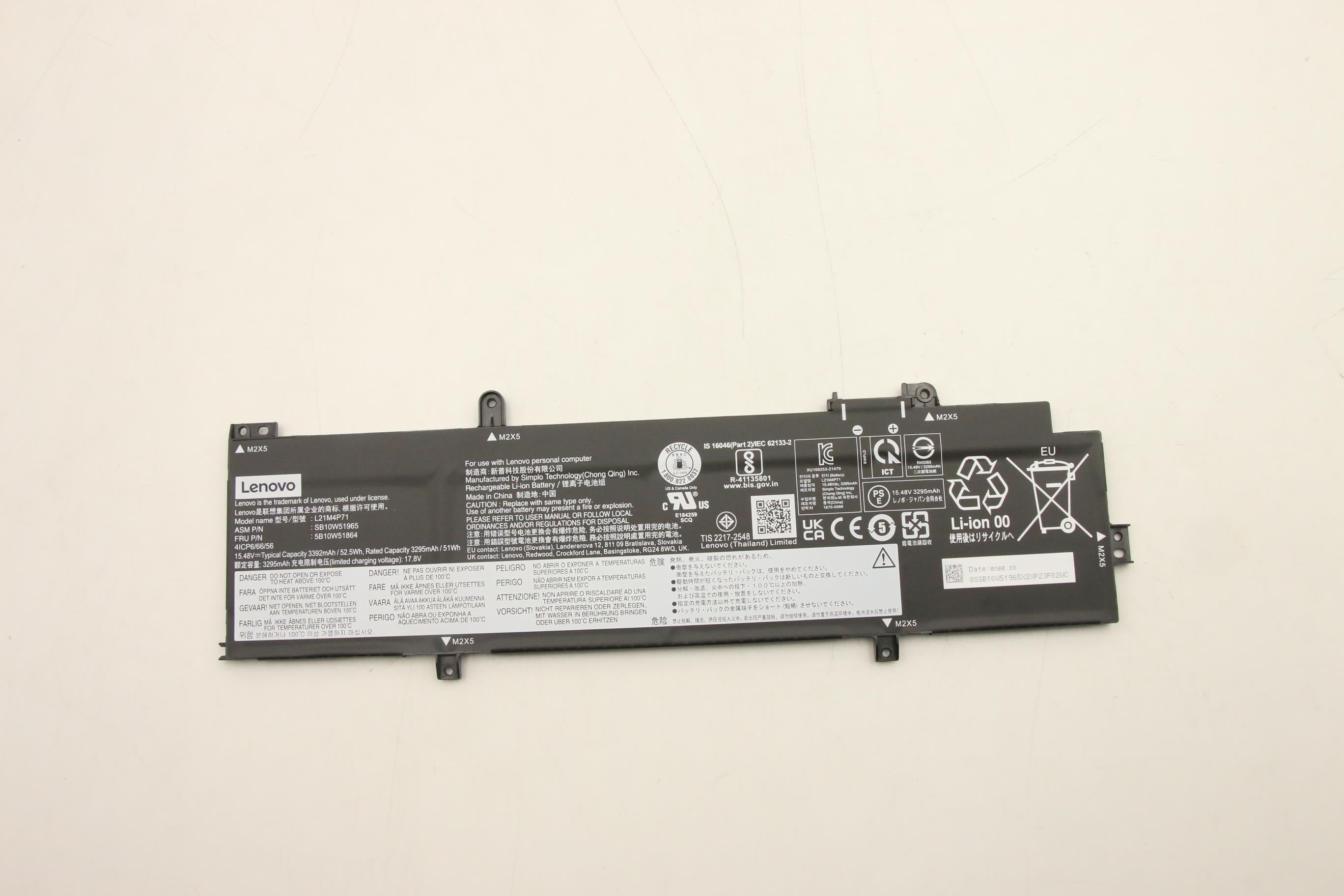 Lenovo 5B10W51864 laptop spare part Battery