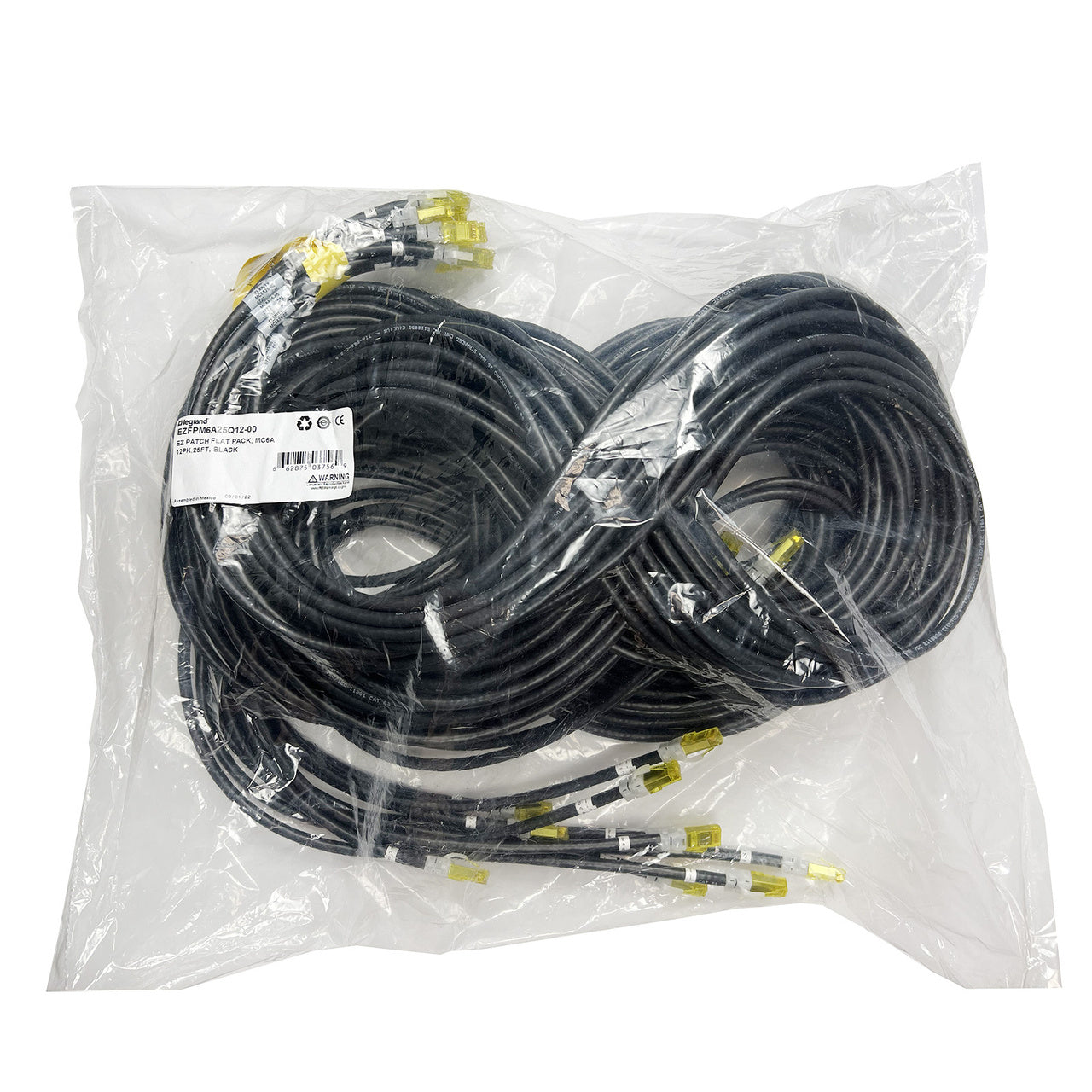 Legrand EZFPM6A03Q12-00 networking cable Black 35.4" (0.9 m) Cat6a