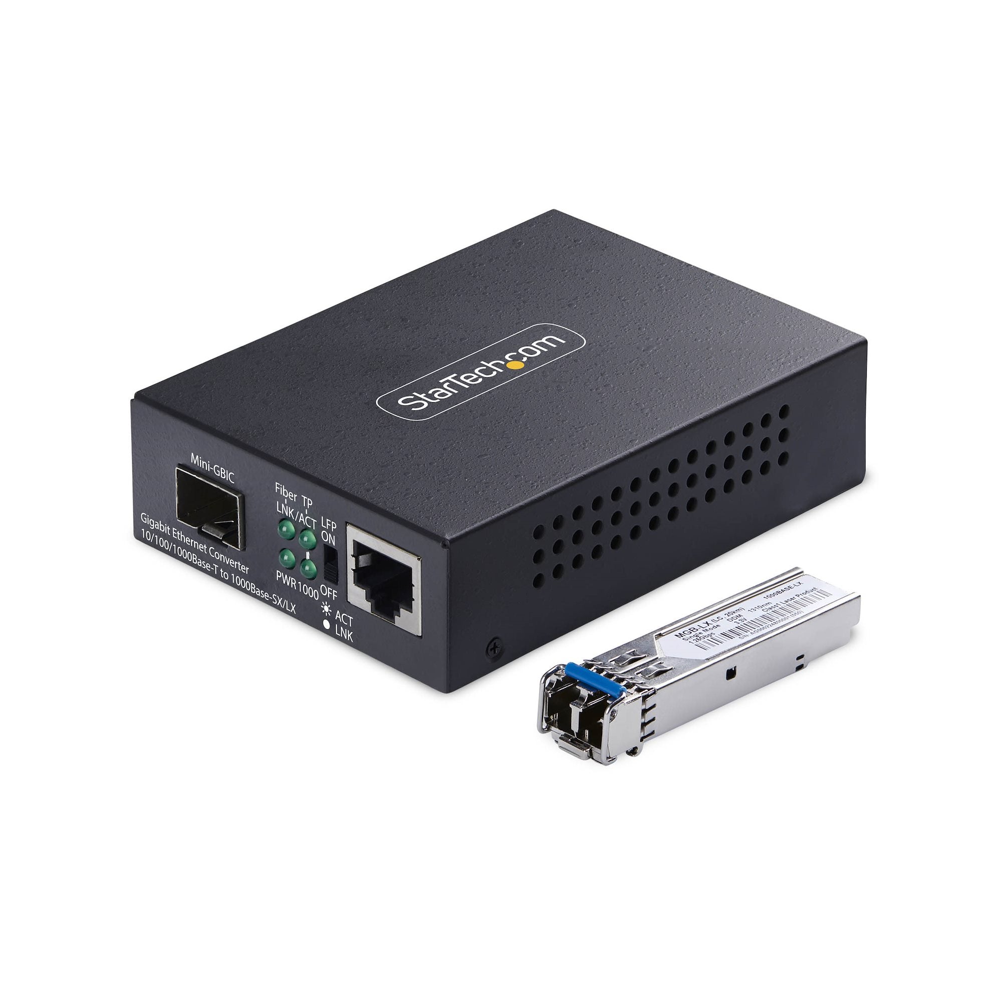 GIGABIT SM LC MEDIA CONVERTER 20 KM (12.4 MI) 10/100/1000 MBPS