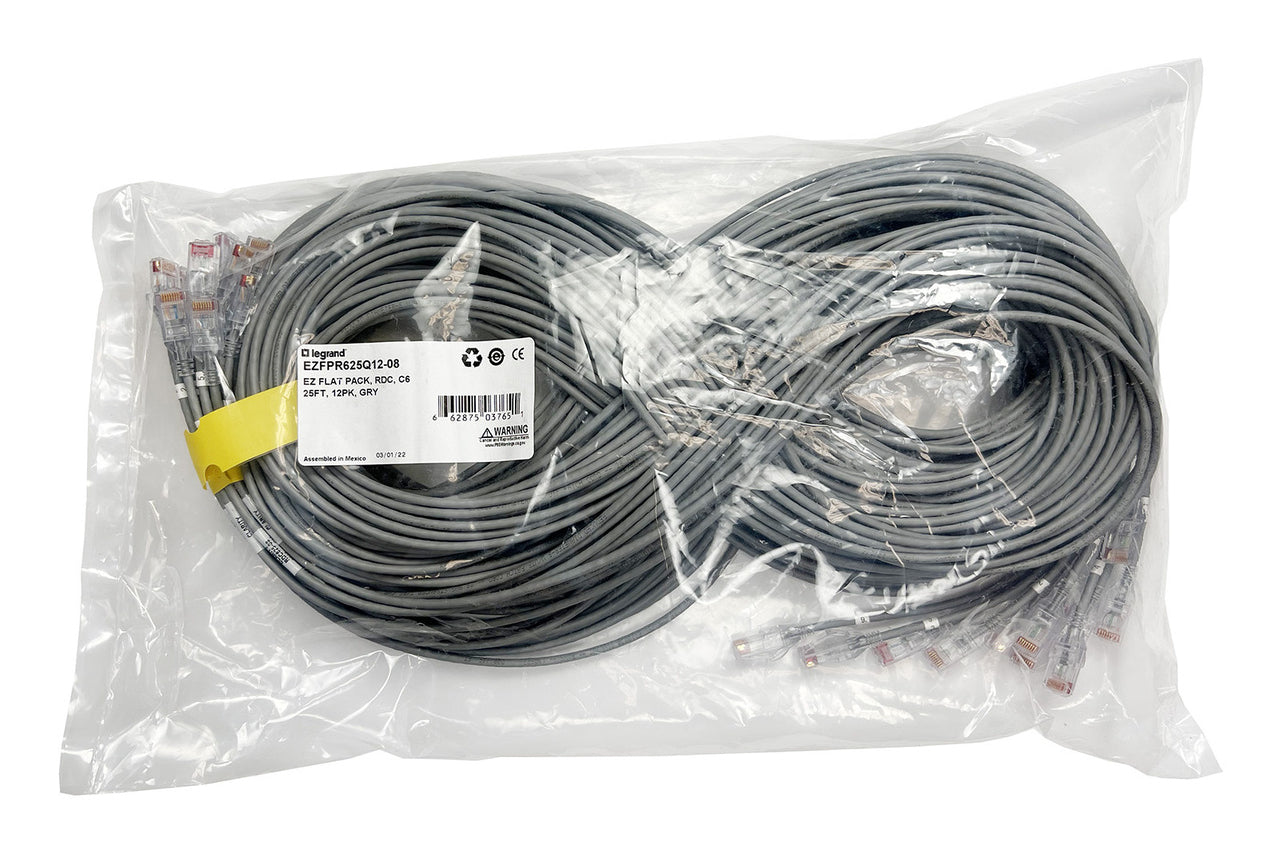 Legrand EZFPM603Q12-08 networking cable Gray 35.4" (0.9 m) Cat6