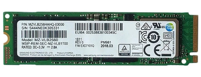 Samsung PM981 256 GB M.2 PCI Express 3.0 NVMe