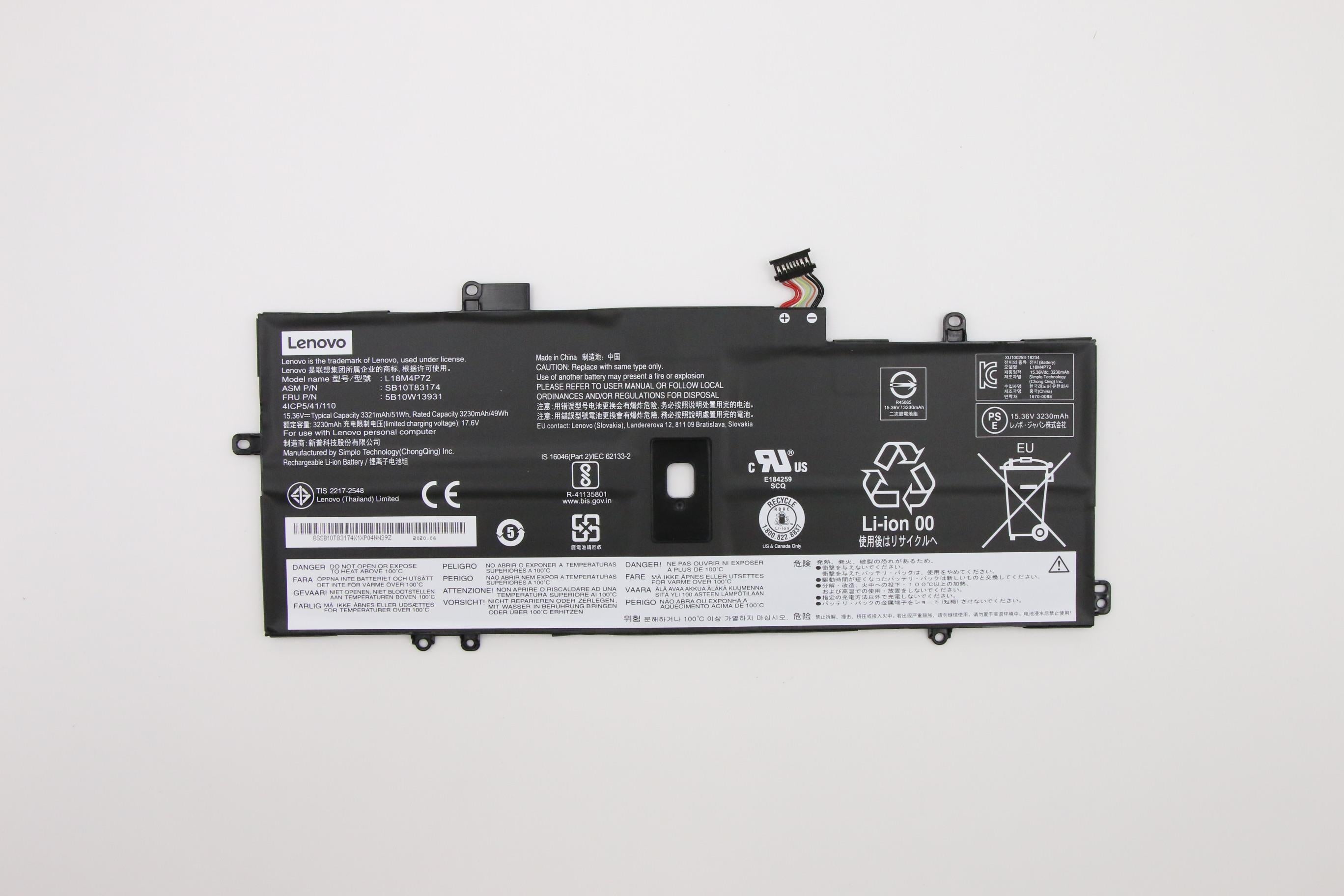 Lenovo 5B10W13931 laptop spare part Battery