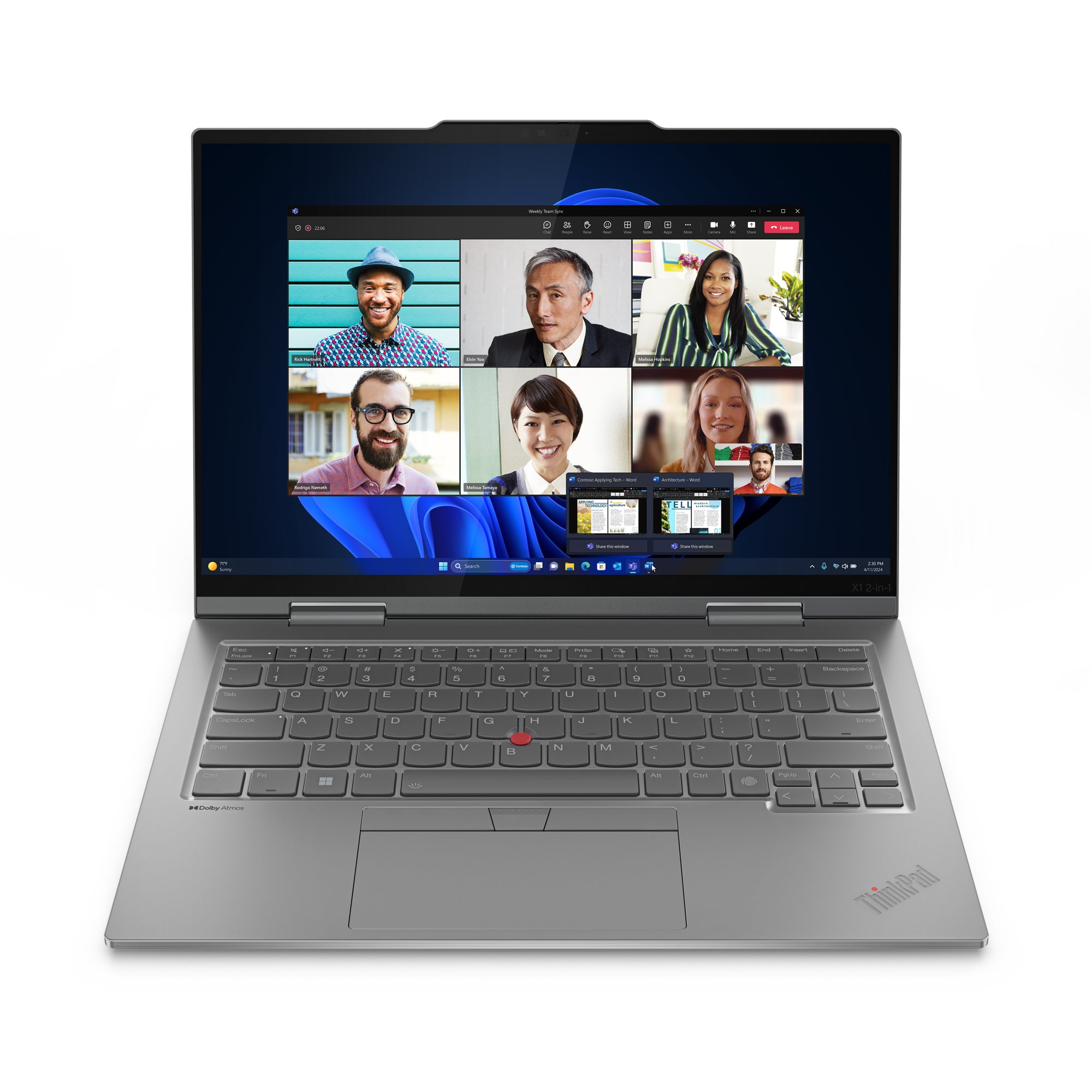 Lenovo ThinkPad X1 2-in-1 Gen 9 Intel Core Ultra 7 155U Hybrid (2-in-1) 14" Touchscreen WUXGA 16 GB LPDDR5x-SDRAM 1 TB SSD Wi-Fi 6E (802.11ax) Windows 11 Pro Arabic Gray