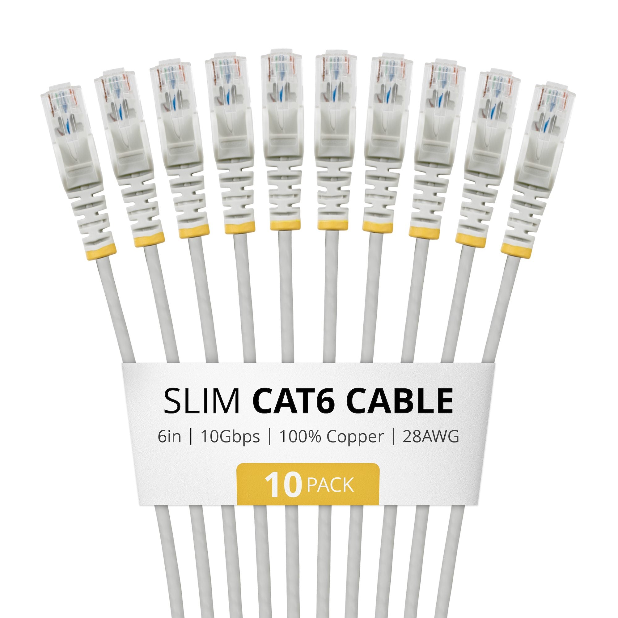 StarTech.com N6PAT6INGRS10PK networking cable Gray 7.87" (0.2 m) Cat6 U/UTP (UTP)