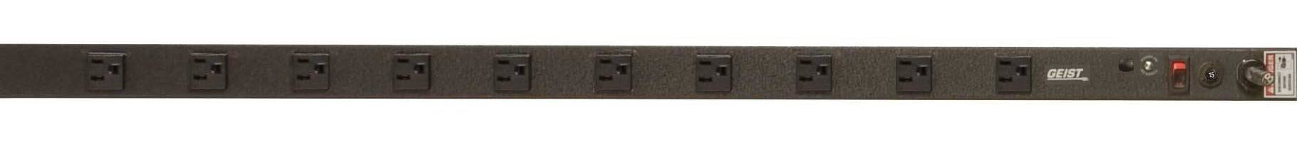 Vertiv Geist NSVA100-101S15 power distribution unit (PDU) 10 AC outlet(s) 0U Black
