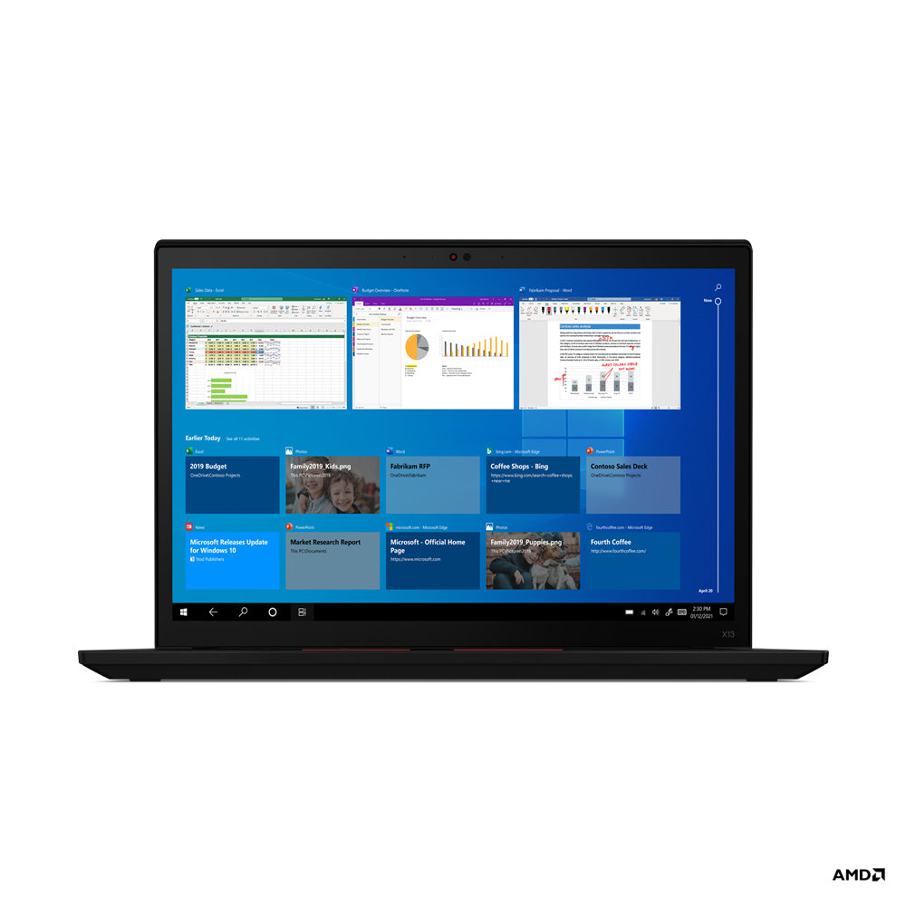 Lenovo ThinkPad X13 AMD Ryzen™ 5 PRO 5650U Laptop 13.3" WUXGA 8 GB LPDDR4x-SDRAM 256 GB SSD Wi-Fi 6 (802.11ax) Windows 10 Pro US English Black