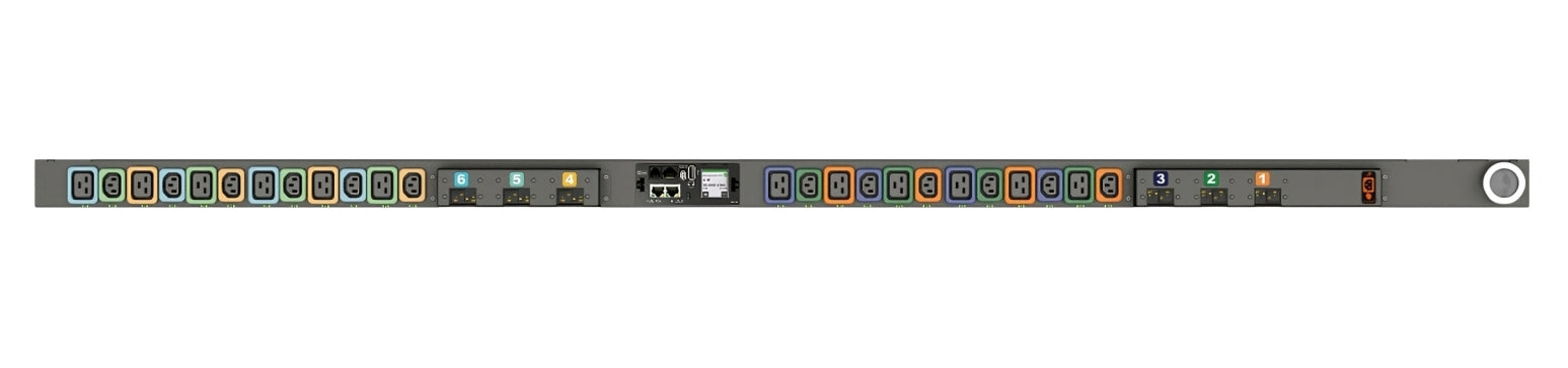 Vertiv MNS5MGW1-24PBB8-6PS15D0A10-S-A power distribution unit (PDU) 24 AC outlet(s) 0U Black