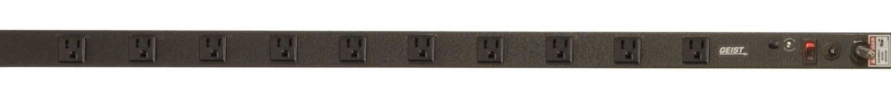 Vertiv Geist NSVA100-101R15 power distribution unit (PDU) 10 AC outlet(s) 0U Black