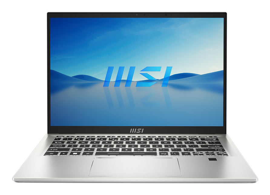 MSI Prestige 14H B12UCX-629US Intel® Core™ i5 i5-12500H Laptop 14" Full HD+ 16 GB LPDDR5-SDRAM 512 GB SSD NVIDIA GeForce RTX 2050 Wi-Fi 6E (802.11ax) Windows 11 Pro Silver