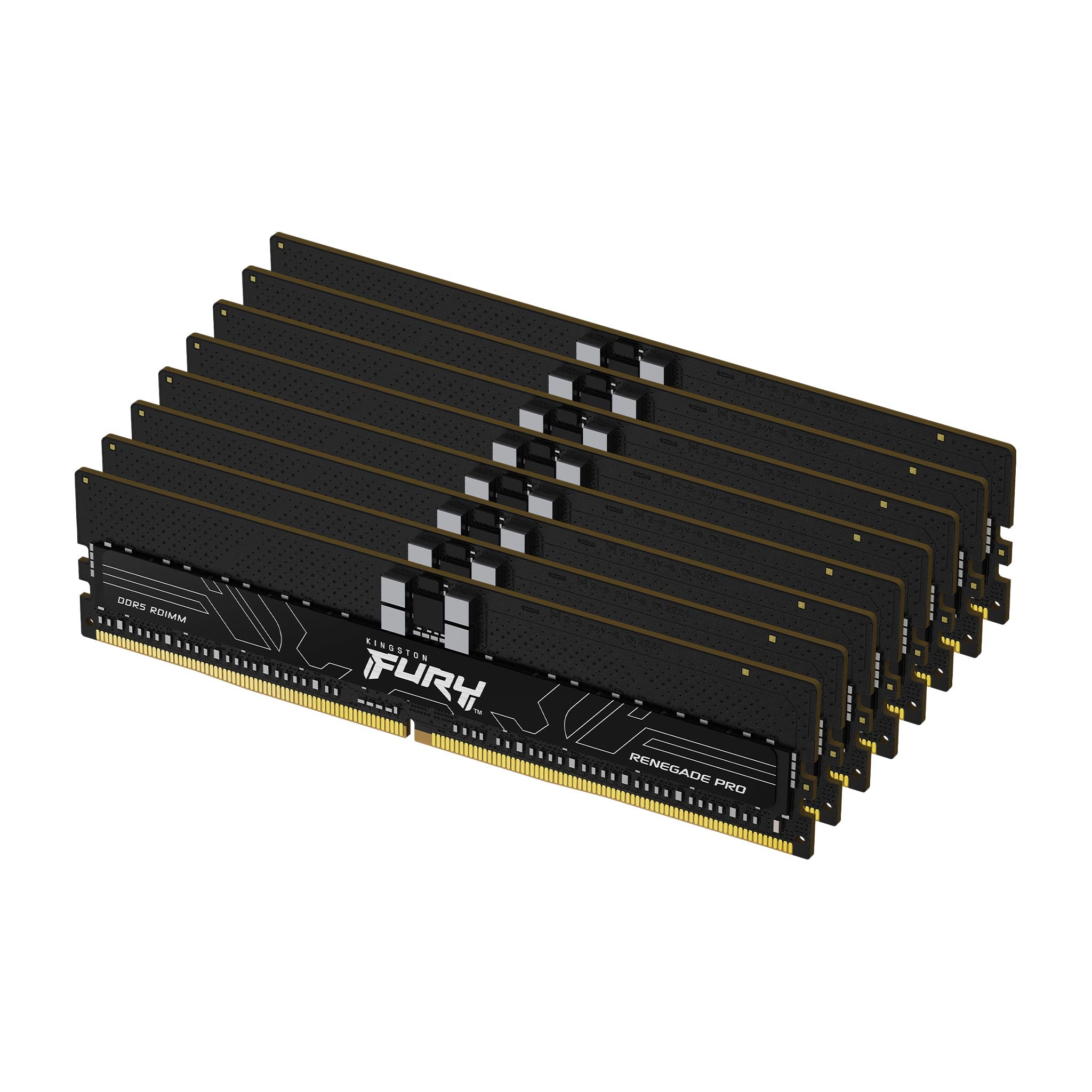 Kingston Technology FURY 128GB 7600MT/s DDR5 ECC Reg CL40 DIMM (Kit of 8) Renegade Pro Black