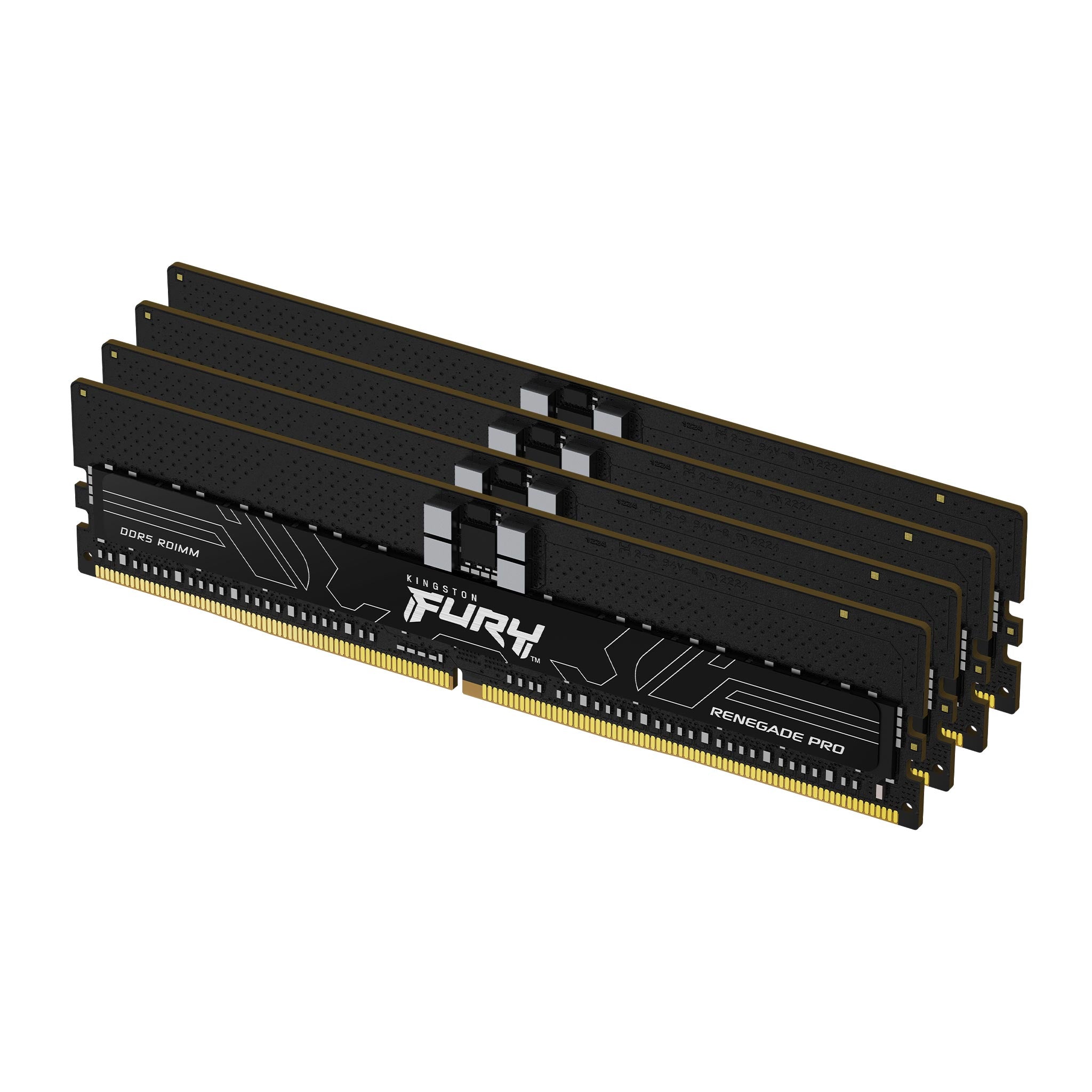 Kingston Technology FURY 128GB 7600MT/s DDR5 ECC Reg CL40 DIMM (Kit of 4) 1Rx8 Renegade Pro Black