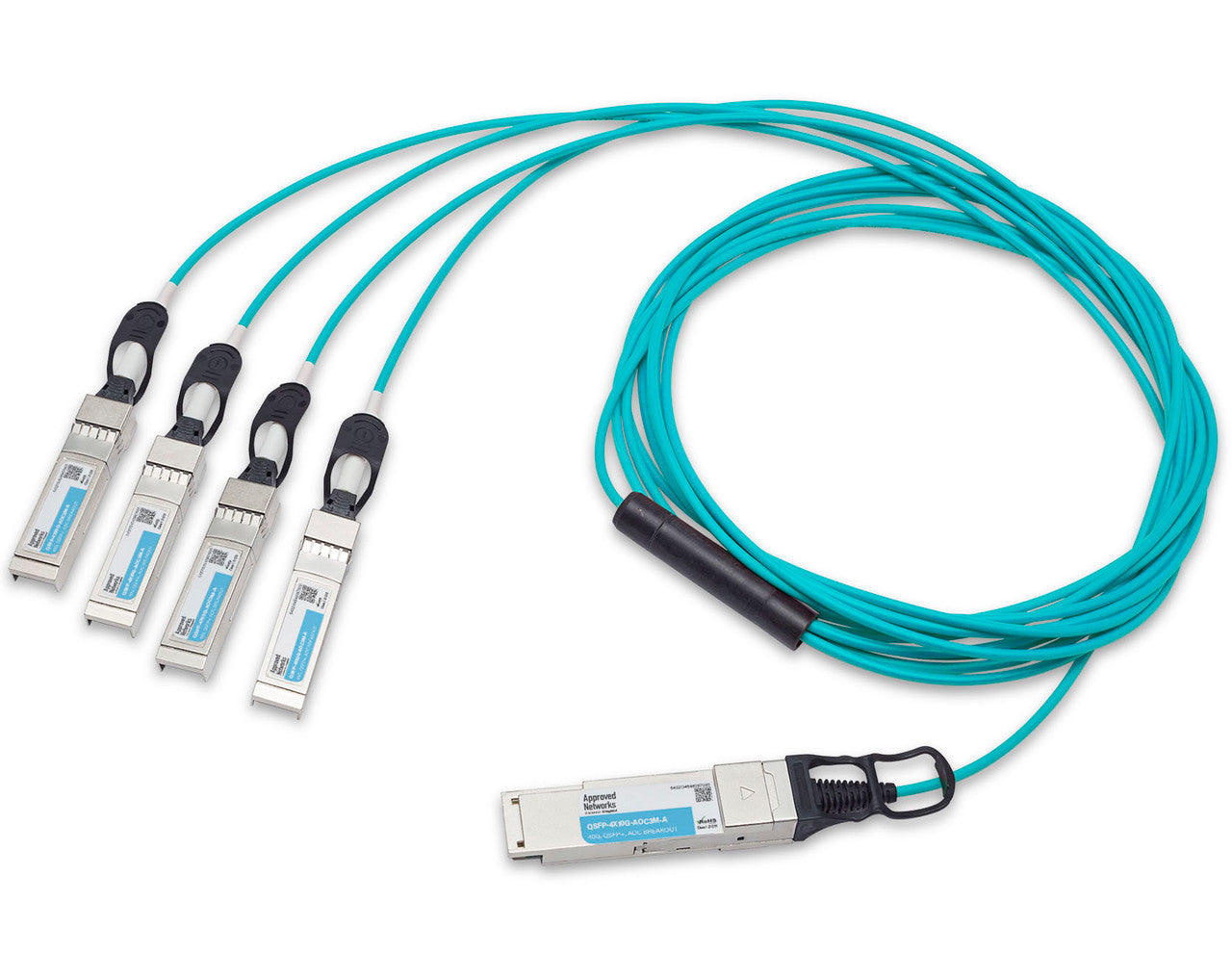 Legrand QSFP-4X10G-AOC3M-A InfiniBand/fibre optic cable 118.1" (3 m) QSFP+ 4x QSFP+ AOC Aqua color