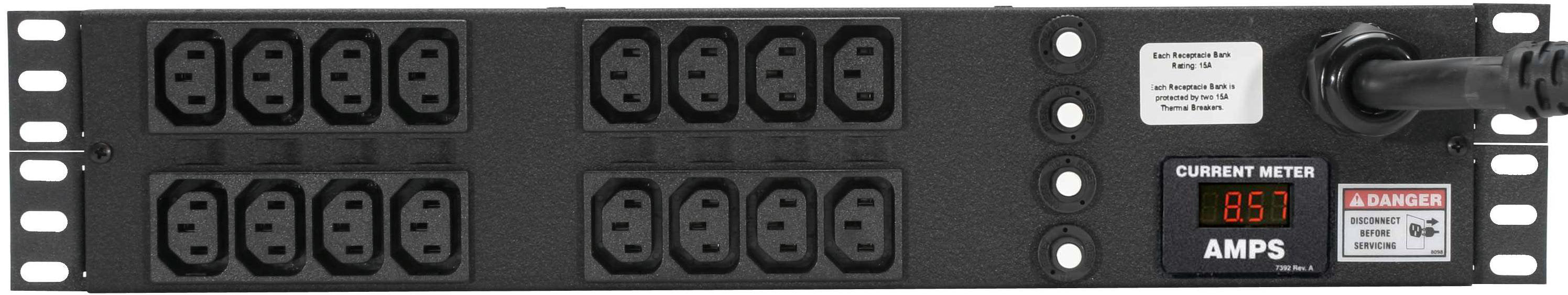 Vertiv 2VRELAN160-103C13TL6 power distribution unit (PDU) 16 AC outlet(s) 2U Black