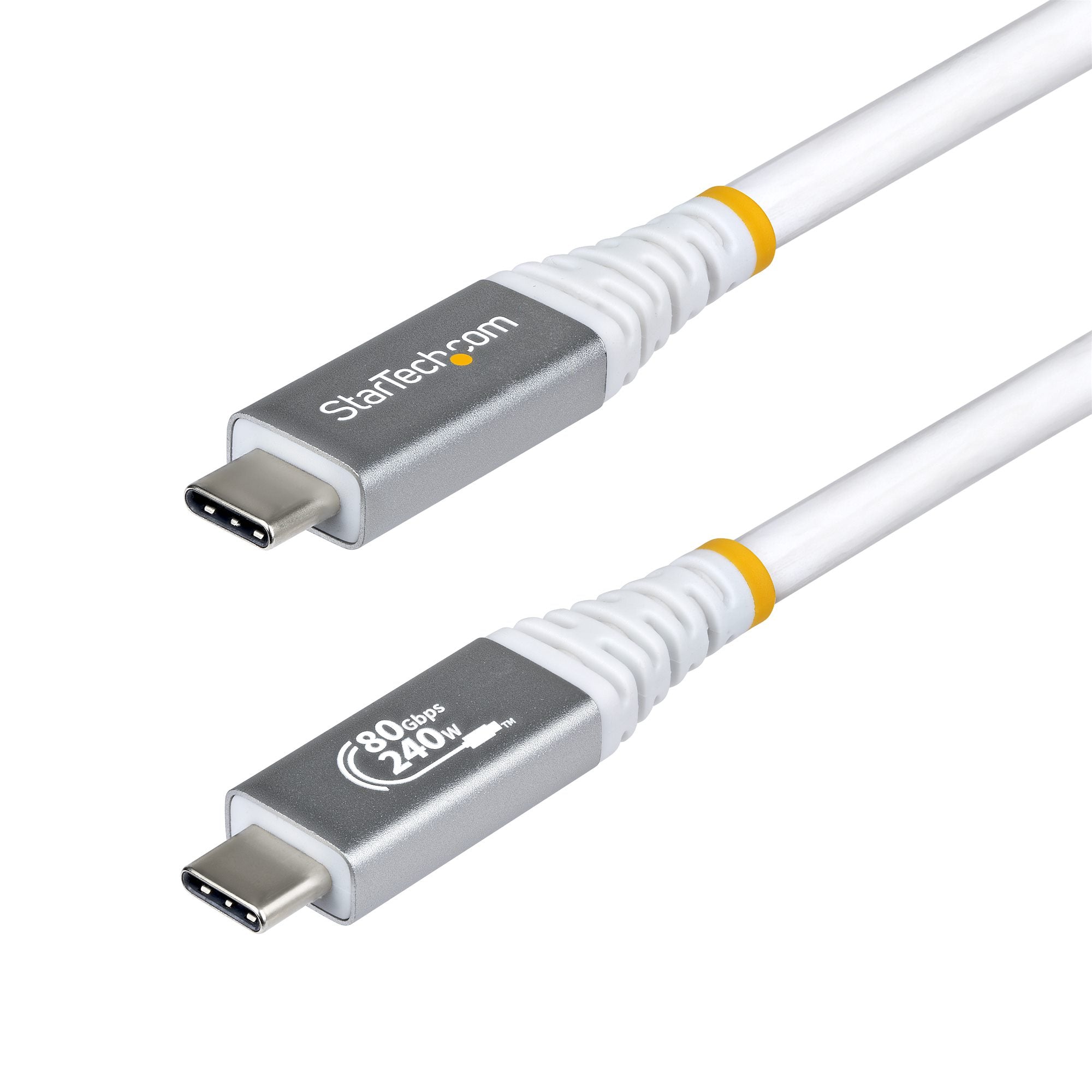 StarTech.com CC18IN80GUSB4CABLEW USB cable USB4 Gen 4x2 19.7" (0.5 m) USB C 80 Gbit/s 240 W White