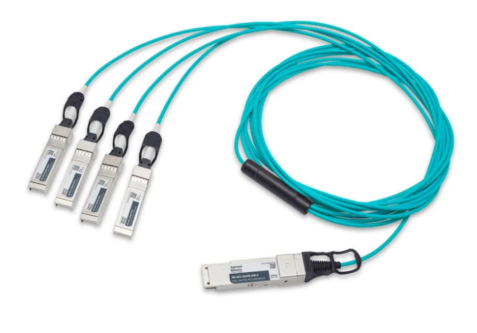 Legrand EN-AOC-Q4S28-12M-A InfiniBand/fibre optic cable 472.4" (12 m) QSFP28 4x SFP28 Aqua color