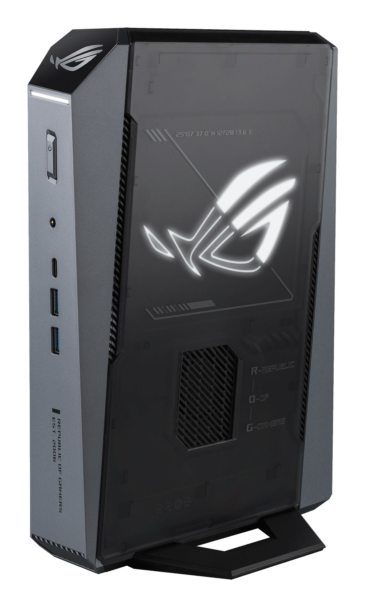ASUS ROG GR70 -N90016AN AMD Ryzen™ 9 9955HX 32 GB DDR5-SDRAM 2 TB SSD NVIDIA GeForce RTX 5070 Windows 11 Home Mini PC PC Gray