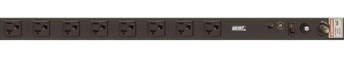 Vertiv Geist NSVK080-102S20 power distribution unit (PDU) 8 AC outlet(s) 0U Black