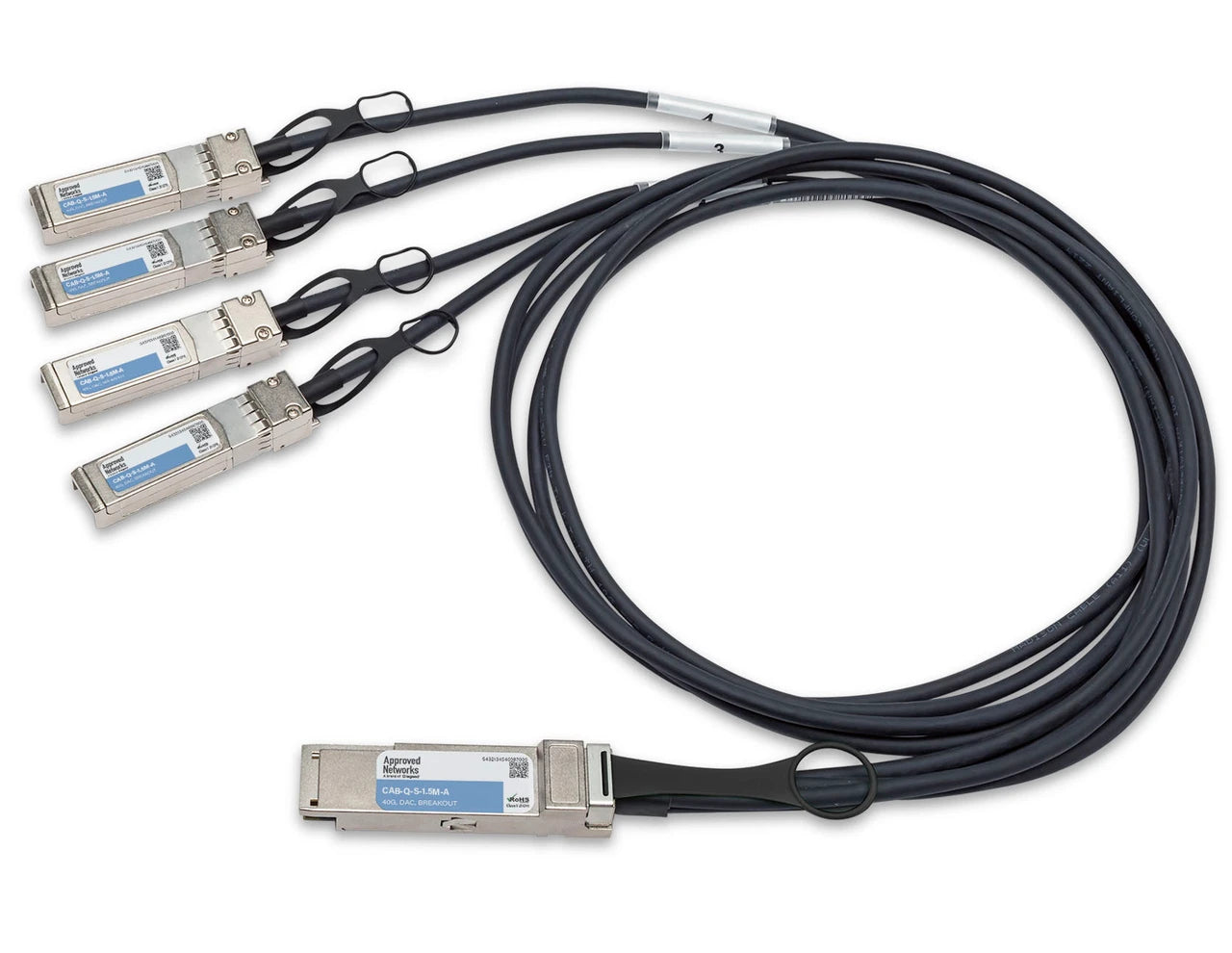 Legrand CAB-Q-S-1.5M-A InfiniBand/fibre optic cable 59.1" (1.5 m) QSFP+ 4x SFP+ Twinax Black
